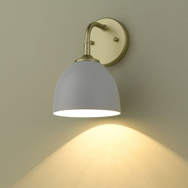 Zoey Olympic Gold and Matte White One-Light Wall Sconce, image 4